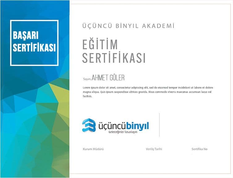 default başarı sertifikası